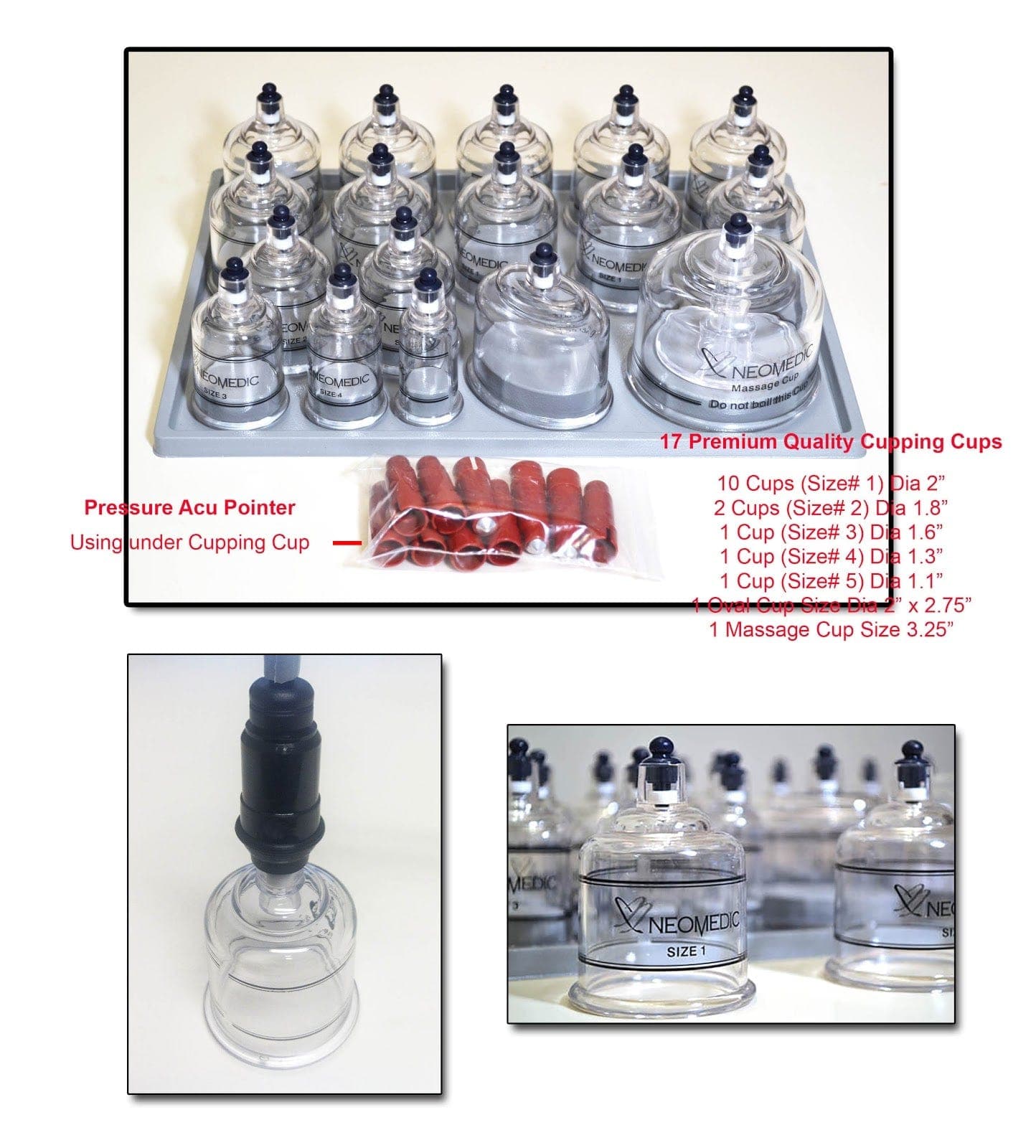 AIR1000 Professional Cupping Therapy Neomedic PROFESSIONAL CUPPING SET