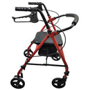 Complete Medical ROLL WITH ME Steel Rollator w/6  Wheels  K/D  Red