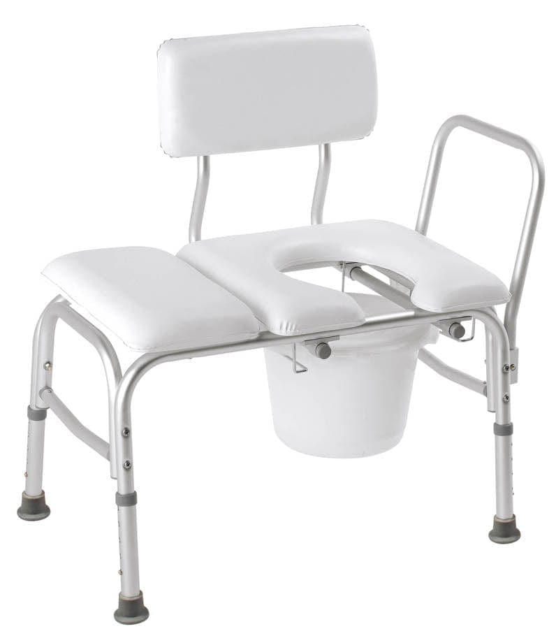 Compass Health Transfer Benches Compass Health Carex Deluxe Padded Transfer Bench with Opening & Bucket