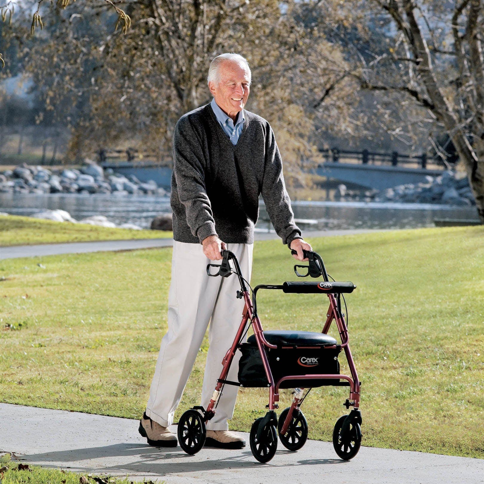 Compass Health Rollators Compass Health Carex Rolling Walker (Burgundy)