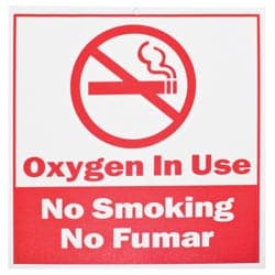 Compass Health Accessories Compass Health "No Smoking, Oxygen in Use" Sign, 7-1/2" Square, 100/PK