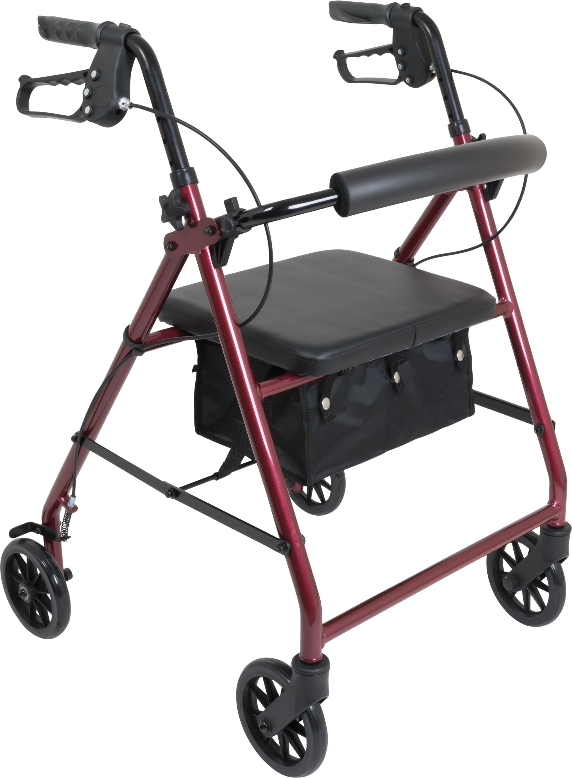 Compass Health Rollators Compass Health ProBasics Aluminum Rollator with 6-inch Wheels, Burgundy