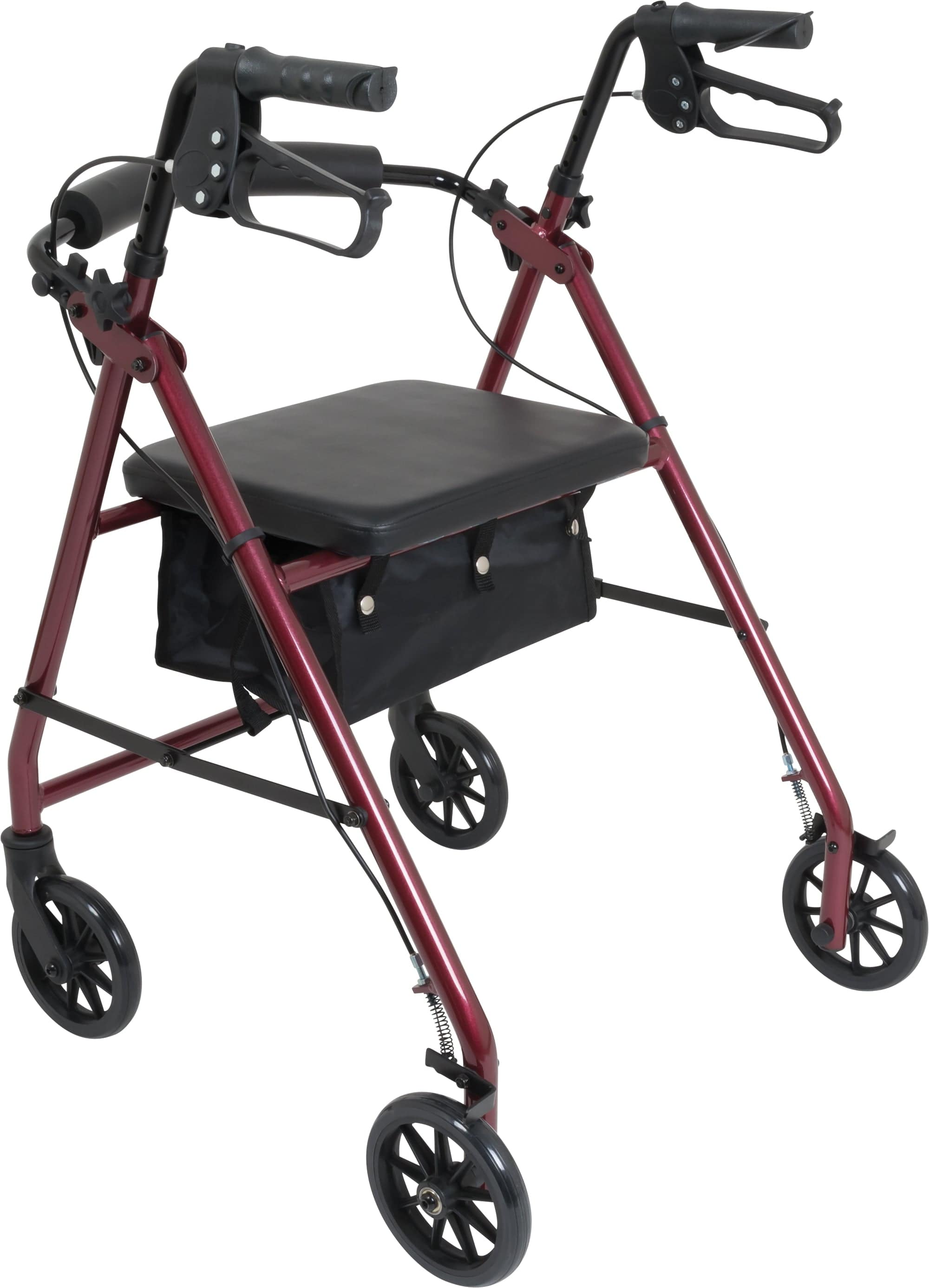 Compass Health Rollators Compass Health ProBasics Aluminum Rollator with 6-inch Wheels, Burgundy