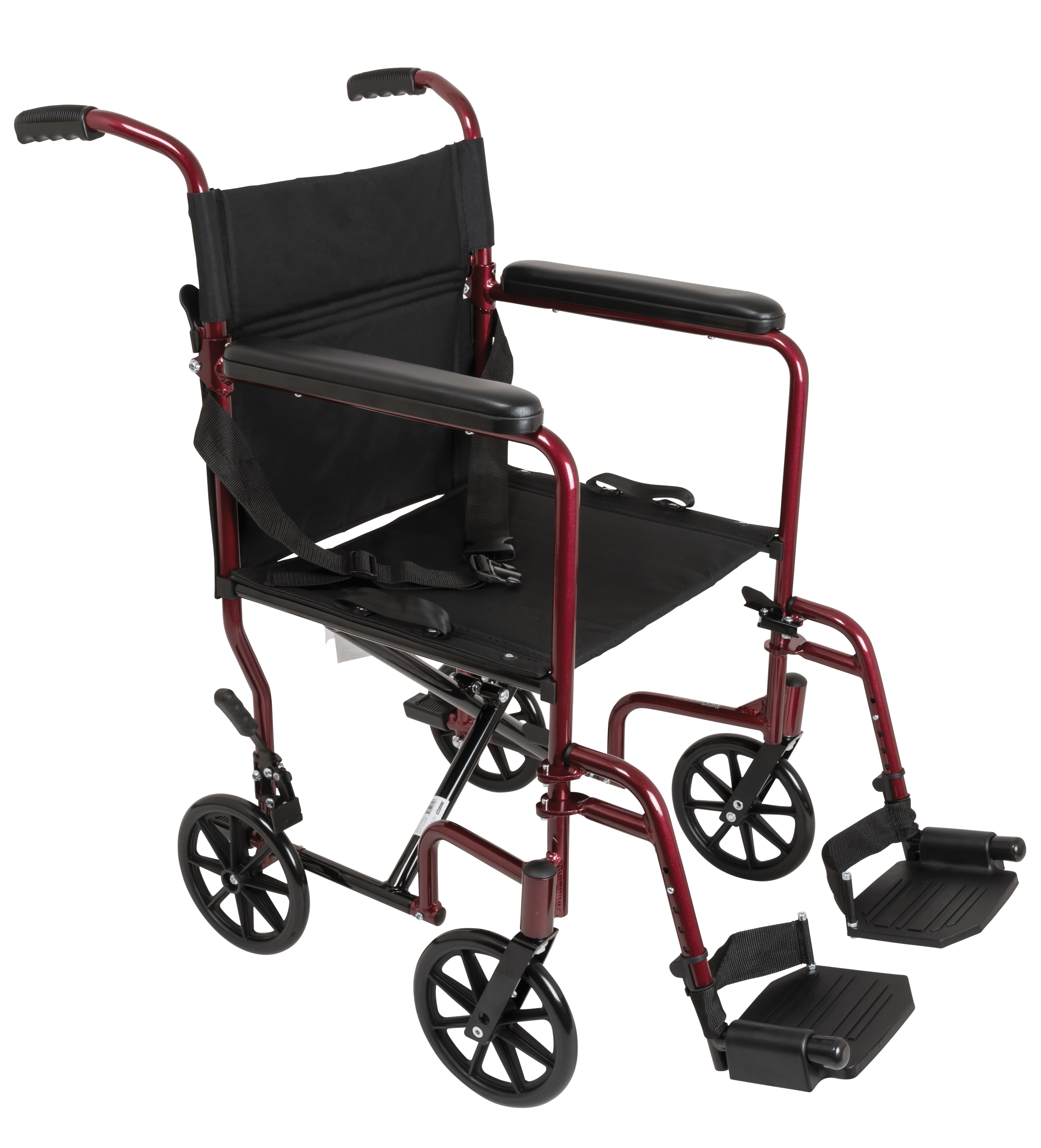 Compass Health ProBasics Wheelchairs Compass Health ProBasics Aluminum Transport Wheelchair, 19-inch, Burgundy