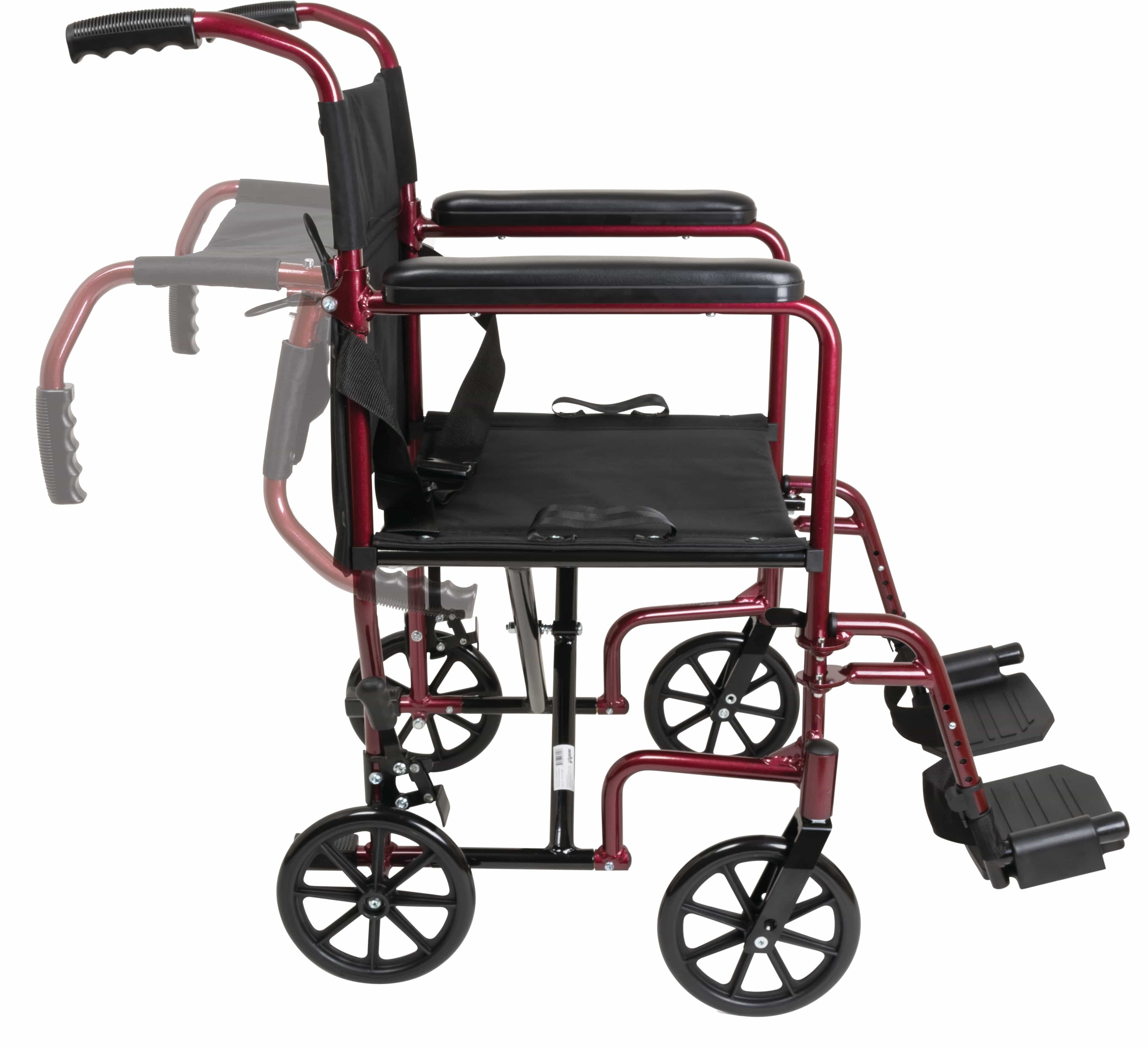 Compass Health ProBasics Wheelchairs Compass Health ProBasics Aluminum Transport Wheelchair, 19-inch, Burgundy