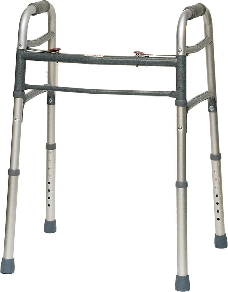 Compass Health Walkers Compass Health ProBasics Aluminum Two-Button Release Folding Walker Without Wheels