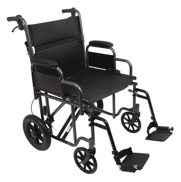 Compass Health Transport Wheelchairs Compass Health ProBasics Bariatric Steel Transport Chair (Silver Vein)