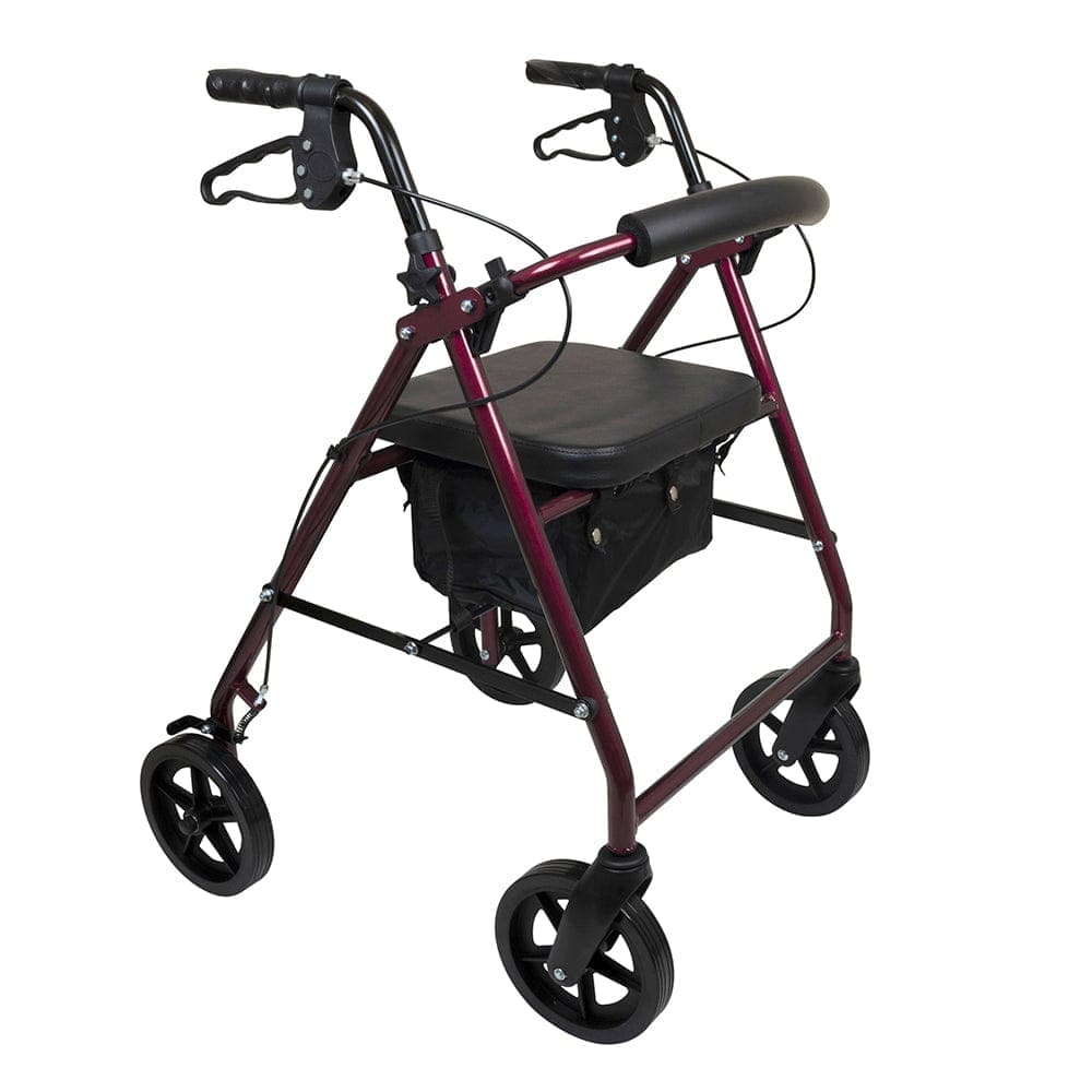 Compass Health Rollators Compass Health ProBasics Deluxe Aluminum Rollator with 8-inch Wheels, Burgundy