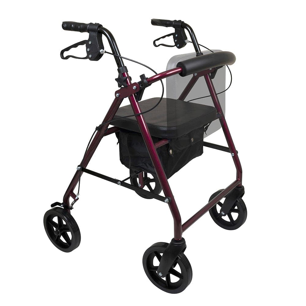 Compass Health Rollators Compass Health ProBasics Deluxe Aluminum Rollator with 8-inch Wheels, Burgundy