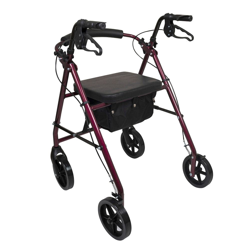 Compass Health Rollators Compass Health ProBasics Deluxe Aluminum Rollator with 8-inch Wheels, Burgundy