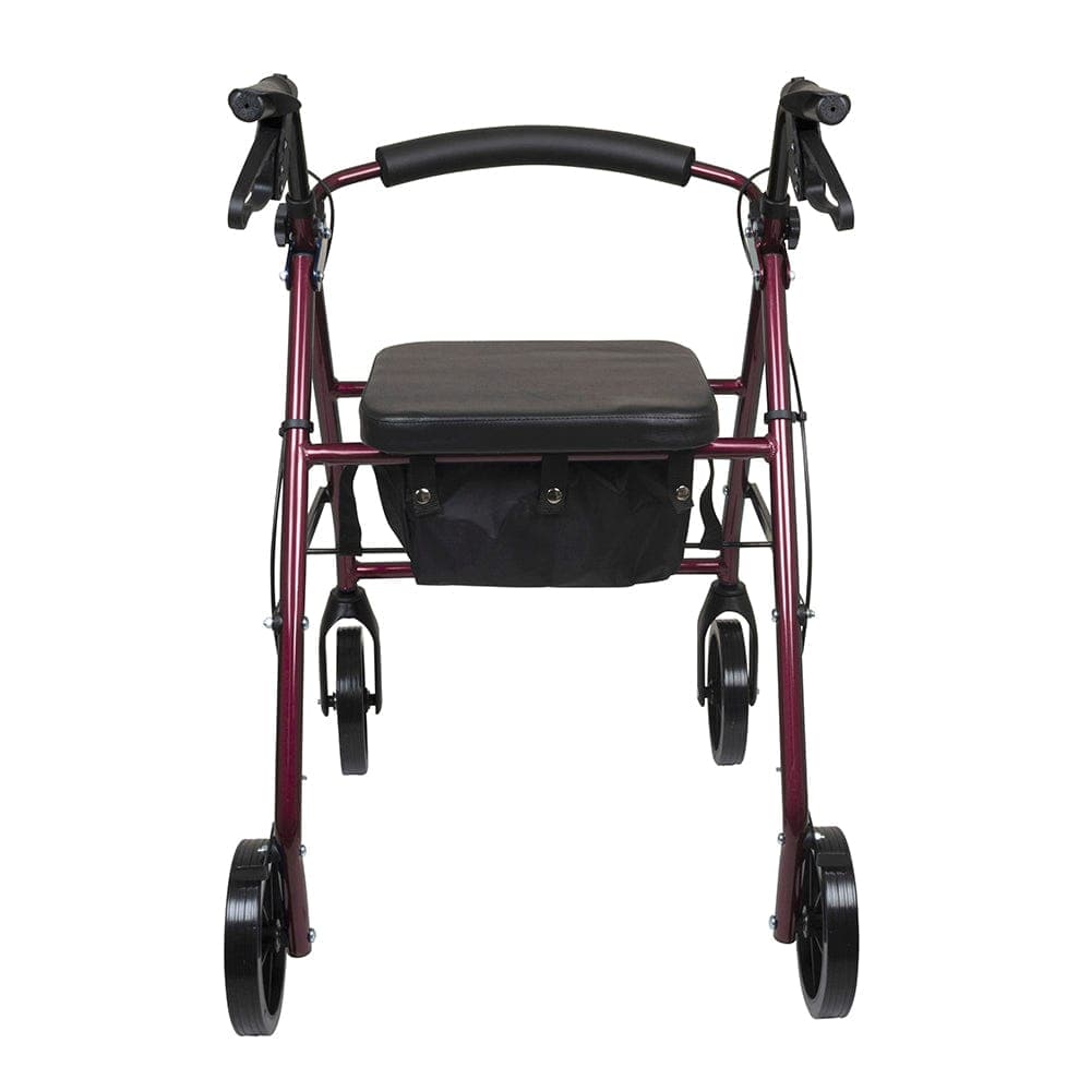 Compass Health Rollators Compass Health ProBasics Deluxe Aluminum Rollator with 8-inch Wheels, Burgundy