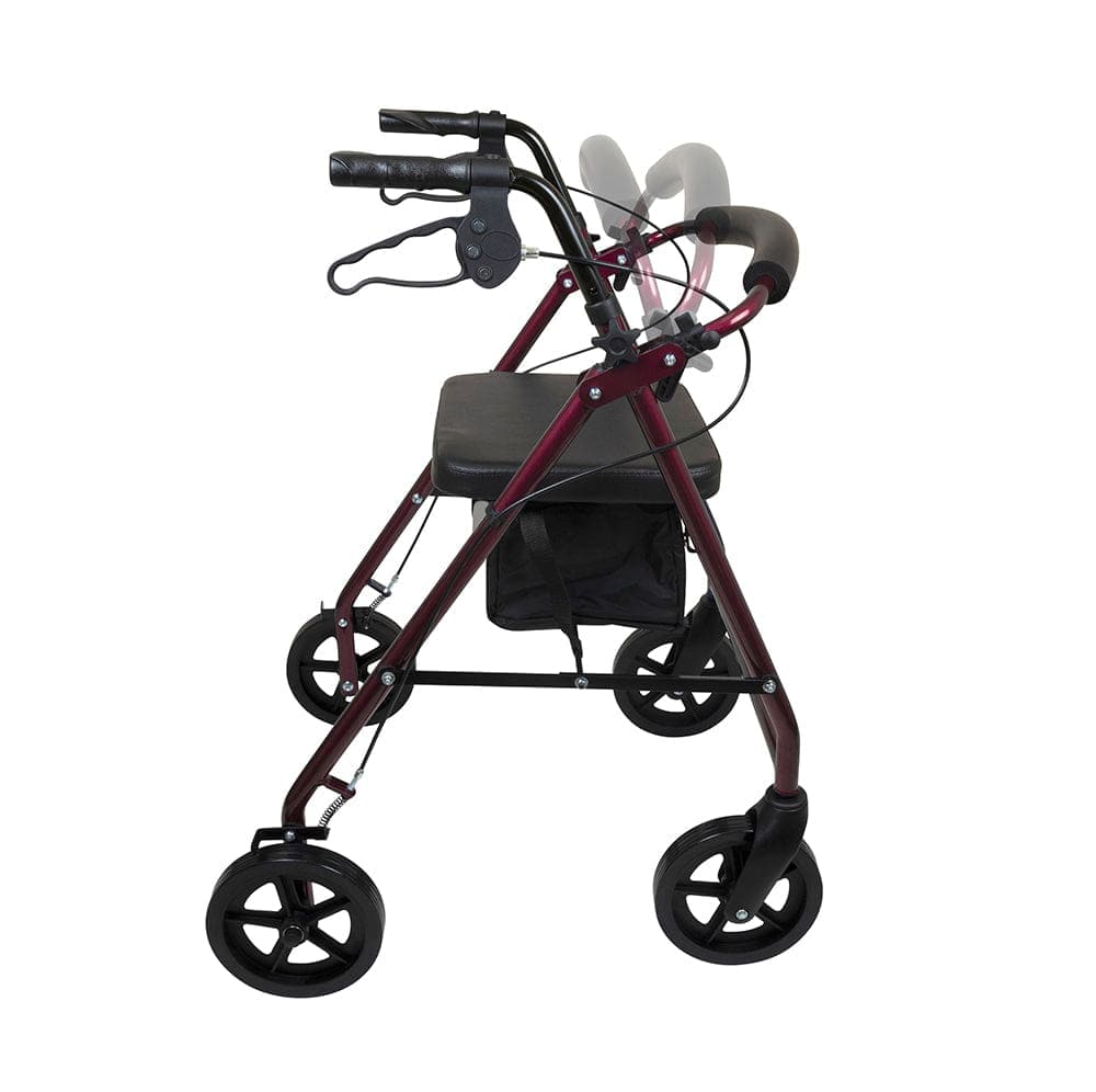 Compass Health Rollators Compass Health ProBasics Deluxe Aluminum Rollator with 8-inch Wheels, Burgundy