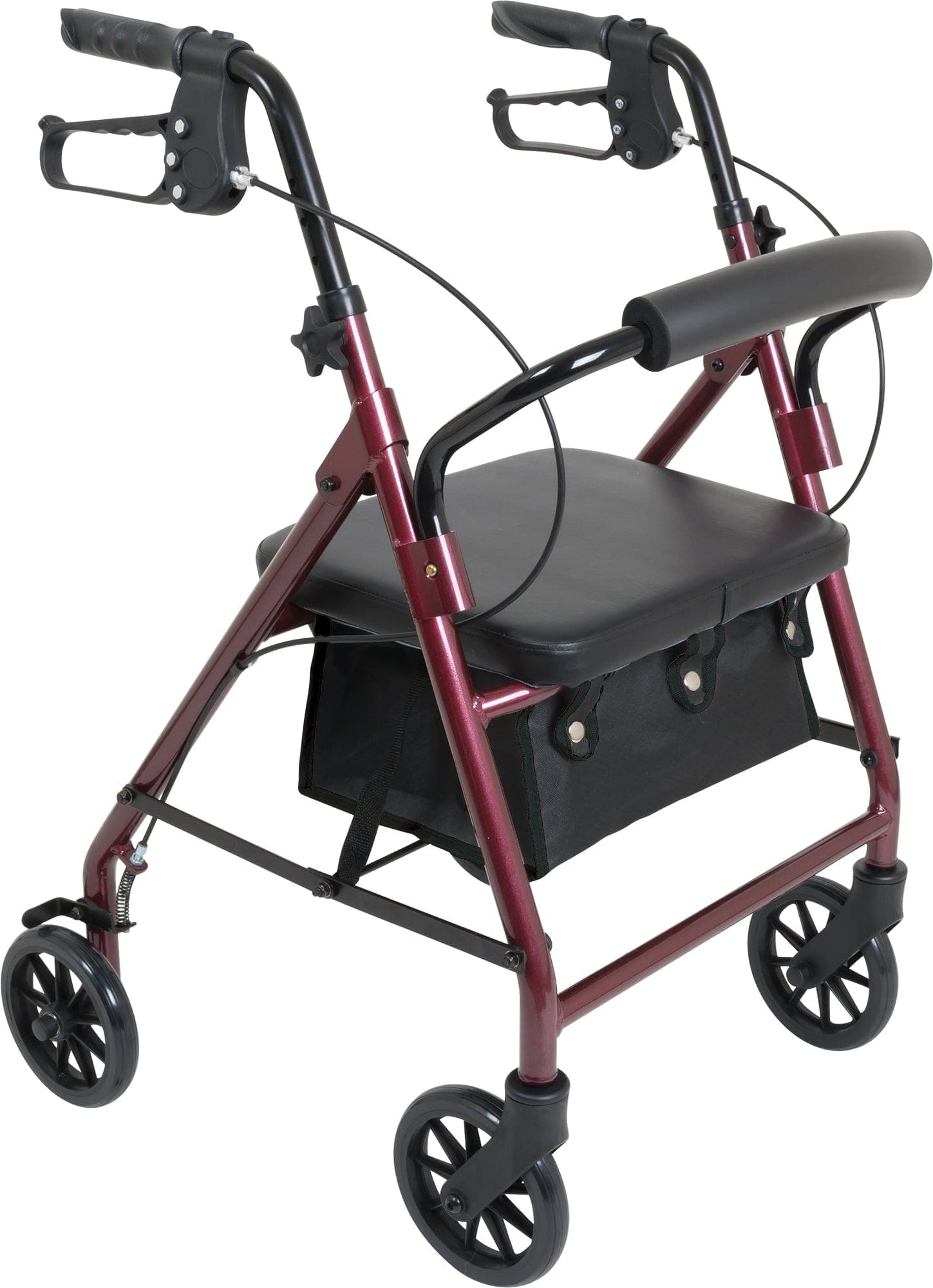 Compass Health 6 Inch Aluminum Rollators Compass Health ProBasics Junior Rollator with 6-inch Wheels, Burgundy,