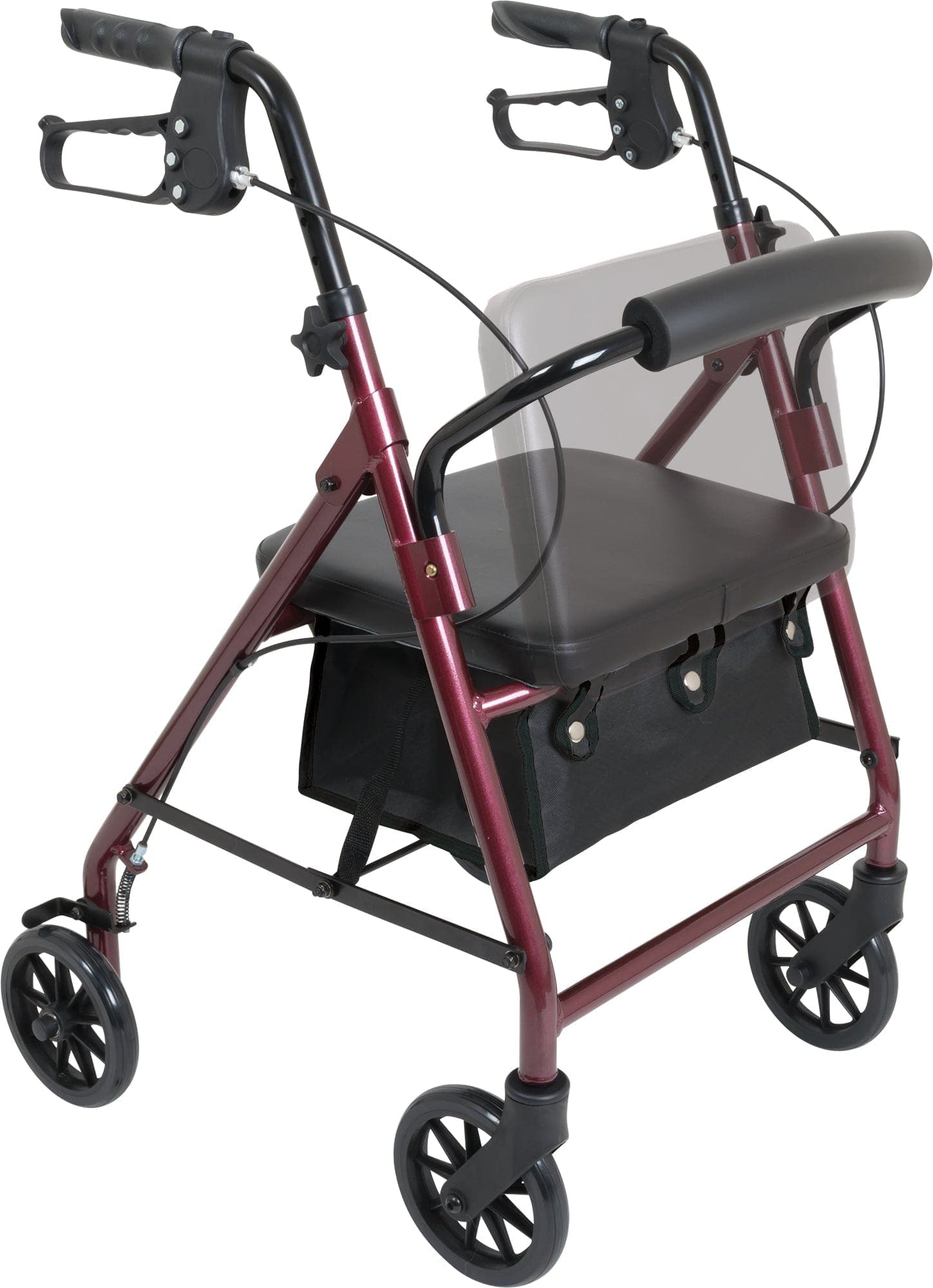 Compass Health 6 Inch Aluminum Rollators Compass Health ProBasics Junior Rollator with 6-inch Wheels, Burgundy,