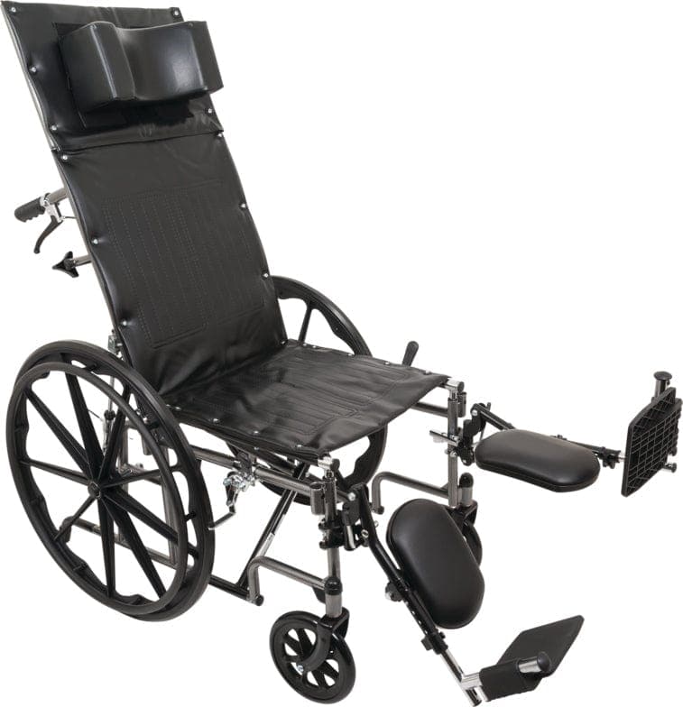 Compass Health Reclining Wheelchairs Compass Health ProBasics Reclining Wheelchair, 16" x 17", Removable Desk Arms & ELRs