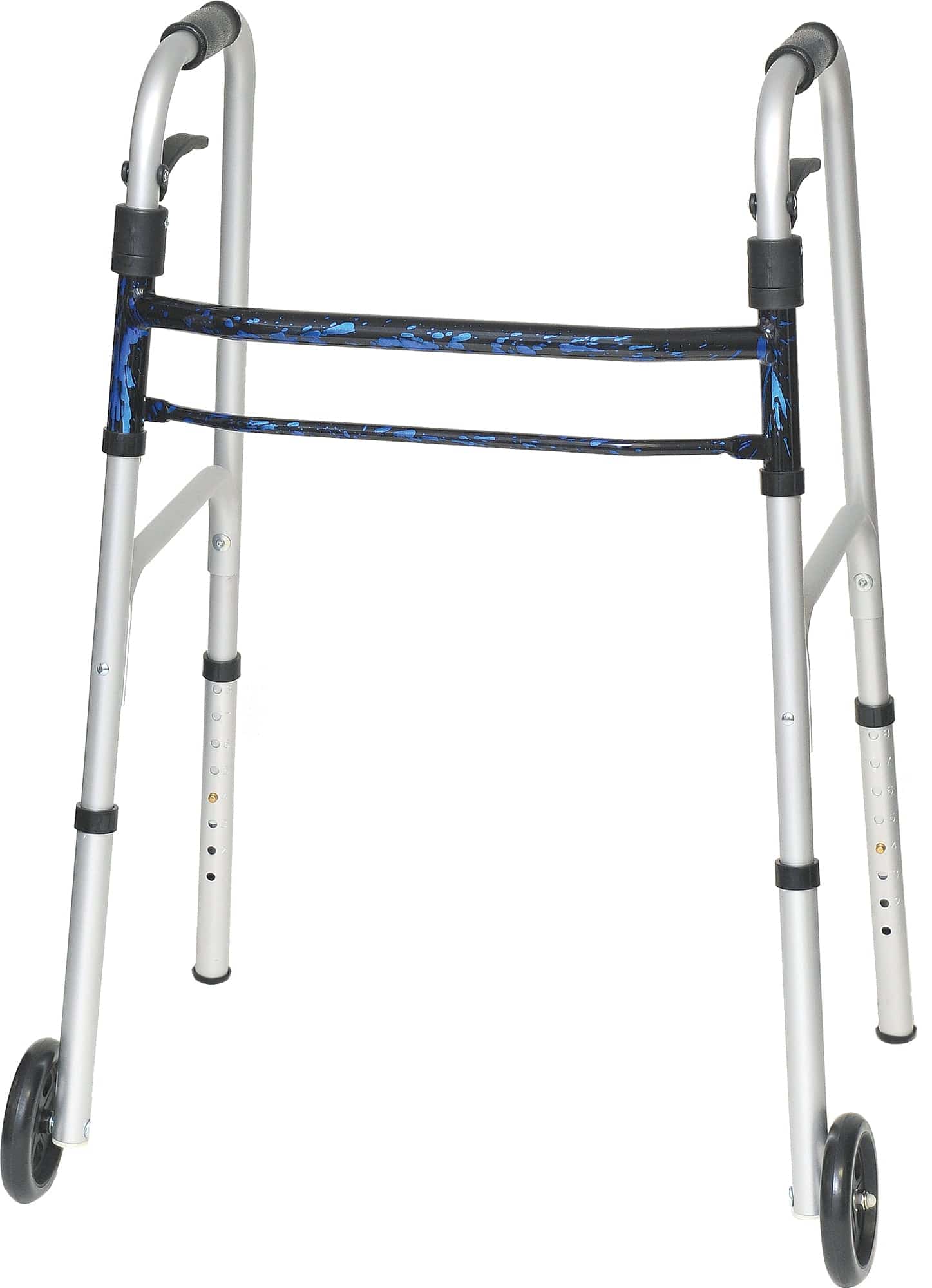 Compass Health Walkers Compass Health ProBasics Sure Lever Release Folding Walker with 5" Wheels