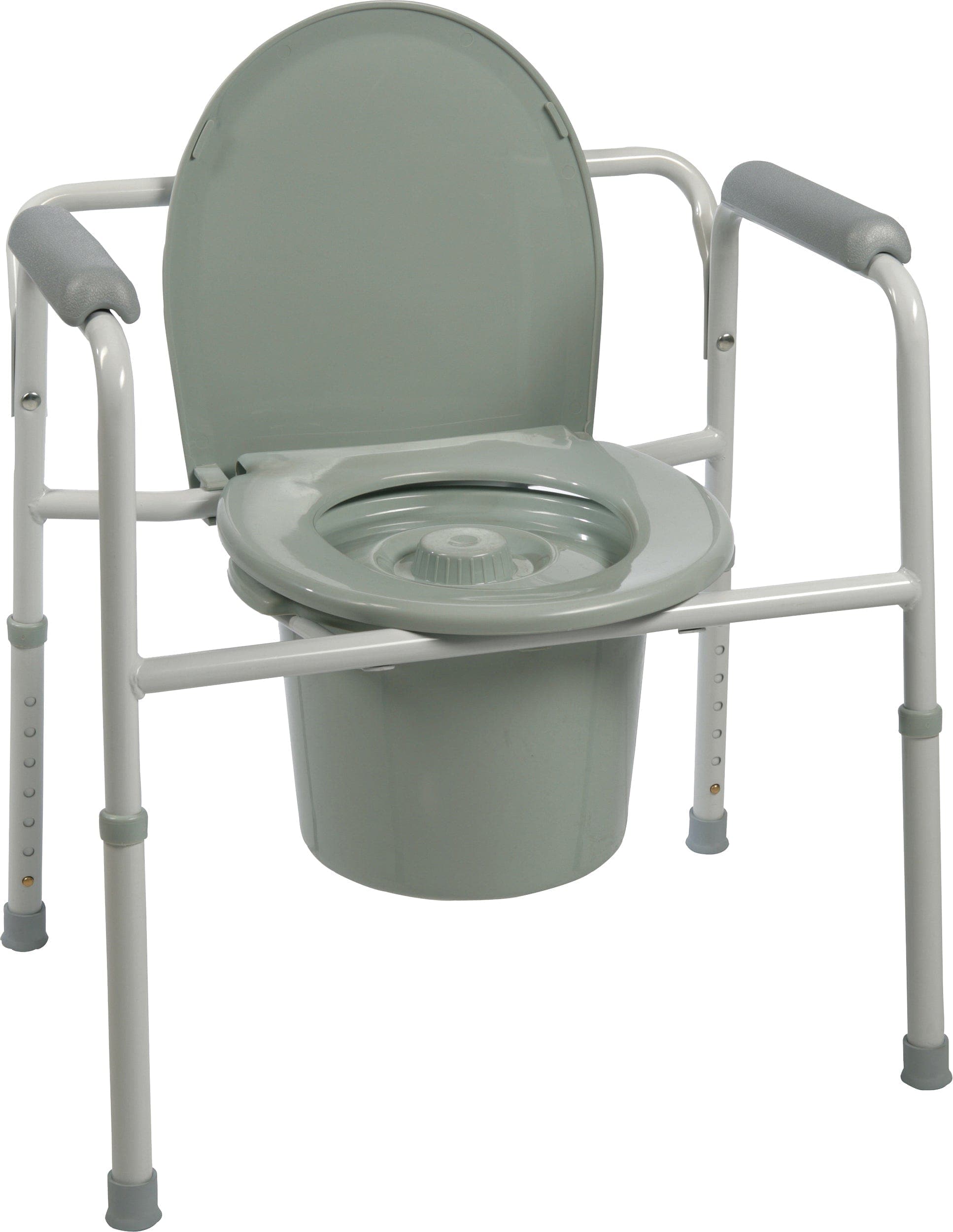 Compass Health Commodes Compass Health ProBasics Three-in-One Steel Commode with Plastic Armrests
