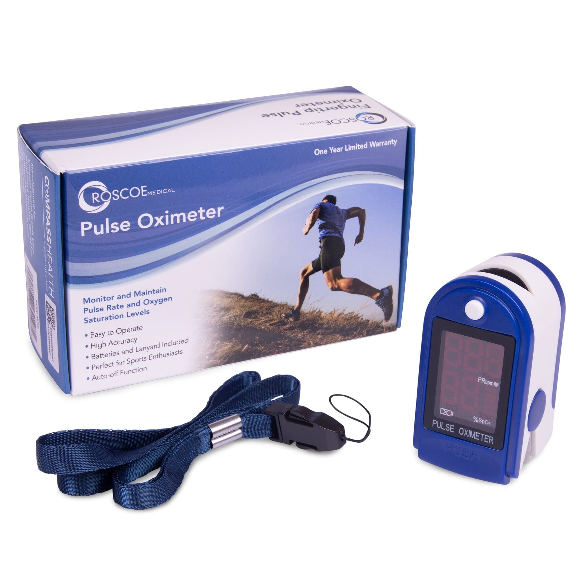 Compass Health Pulse Oximeters Compass Health Roscoe OTC Fingertip Pulse Oximeter