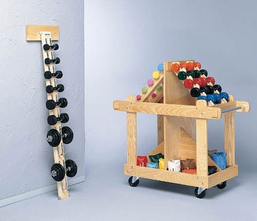 Complete Medical Exercise & Physical Therapy Bailey Manufacturing Co Wall Mounted Wood  Dumbell Rack