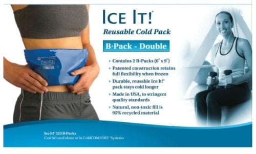 Complete Medical Hot & Cold Therapy Battlecreek Equipment Ice It! Reusable Cold Pack (B Pack Double) Size:6 x9x1.5