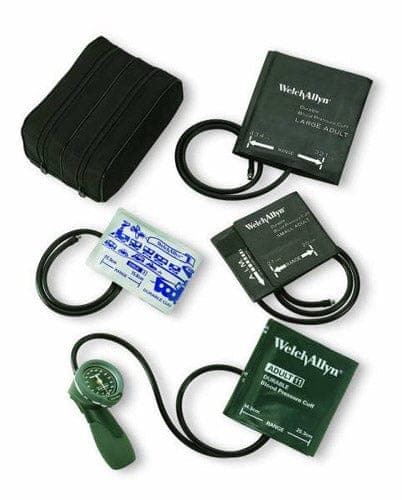 Complete Medical Blood Pressure Baum DS66 Aneroid w/Print MultiCuff Kit 4 Reusable One-Piece Cuffs