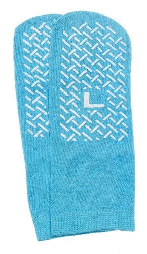 Complete Medical Aids to Daily Living Bell Medical Services Slipper Socks; Large Sky Blue Pair  Men's 7-9   Wms 8-10