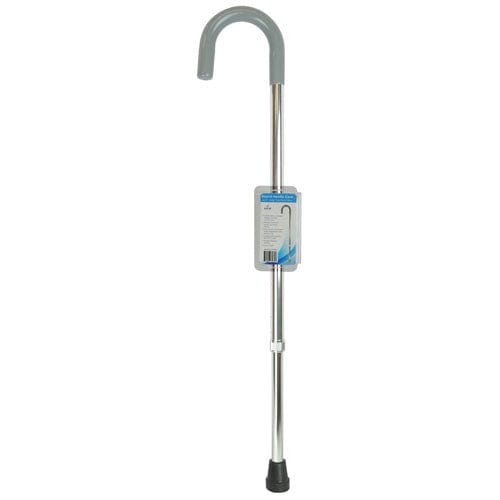 Complete Medical Mobility Products Blue Jay An Elite Health Care Brand Cane  Round Handle  Blue Jay Silver with Vinyl Comfort Grip