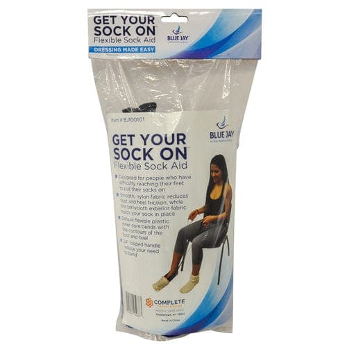 Complete Medical Aids to Daily Living Blue Jay An Elite Health Care Brand Get Your Sock On Sock Aid Flexible Terry Cloth