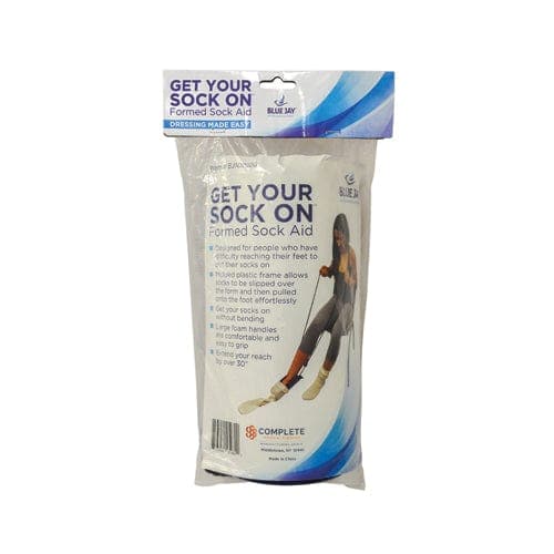 Complete Medical Aids to Daily Living Blue Jay An Elite Health Care Brand Get Your Sock On Sock Aid Formed w/Foam Handles