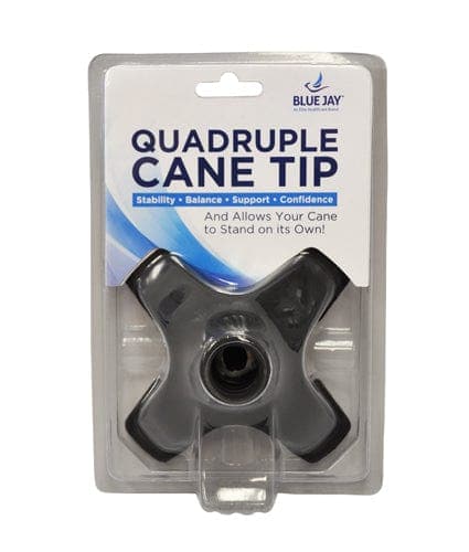 Complete Medical Mobility Products Blue Jay An Elite Health Care Brand Stand Up For Your Cane Quadruple Cane Tip 3/4  Dia