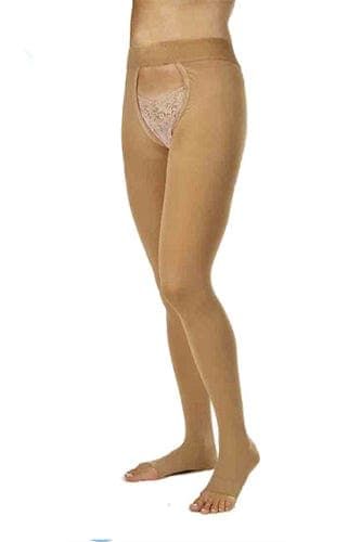 Complete Medical Stockings BSN Med-Beiersdorf Jobst Chaps 20-30 Open Toe Beige Small Left Leg