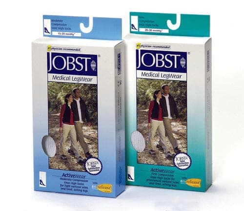 Complete Medical Stockings BSN Med-Beiersdorf Jobst Jobst ActiveWear 15-20 Knee-Hi Socks White Large