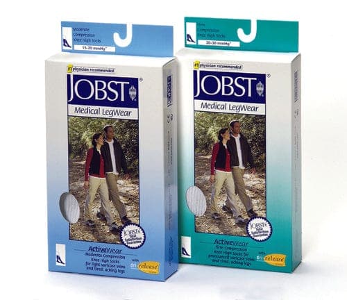 Complete Medical Stockings BSN Med-Beiersdorf Jobst Jobst ActiveWear 15-20 Knee-Hi Socks White Medium