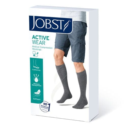 Complete Medical Stockings BSN Med-Beiersdorf Jobst Jobst Activewear 20-30 Knee-Hi Socks Black  Large Full Calf