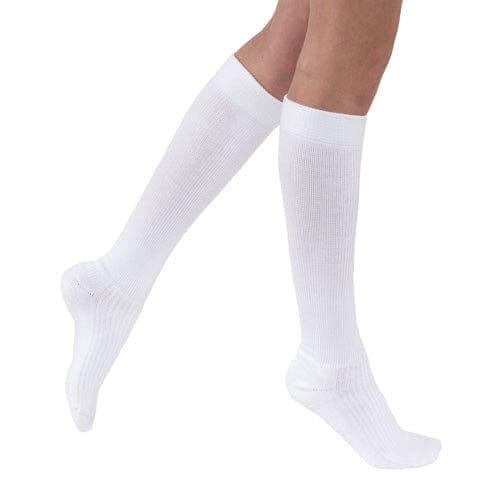 Complete Medical Stockings BSN Med-Beiersdorf Jobst Jobst Activewear 30-40 Knee-Hi Socks White  Large Full Calf