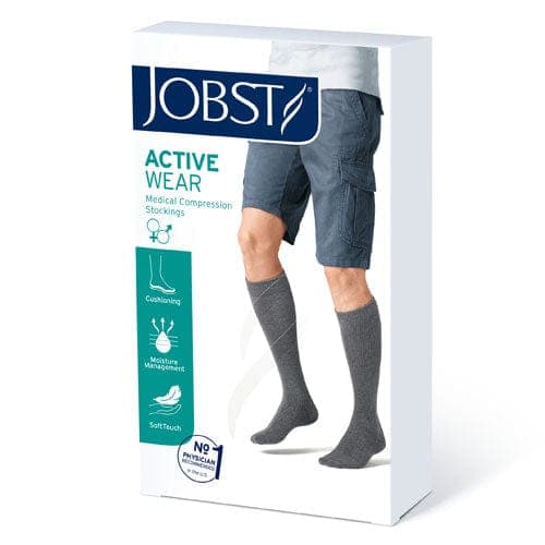 Complete Medical Stockings BSN Med-Beiersdorf Jobst Jobst Activewear 30-40 Knee-Hi Socks White  Large Full Calf