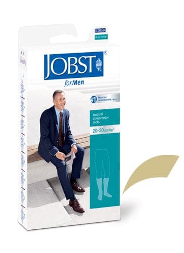 Complete Medical Stockings BSN Med-Beiersdorf Jobst Jobst for Men 20-30 Knee-Hi Khaki Medium