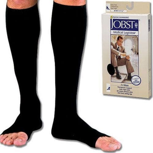 Complete Medical Stockings BSN Med-Beiersdorf Jobst Jobst For Men 20-30 Open Toe Knee-Hi  Black Large