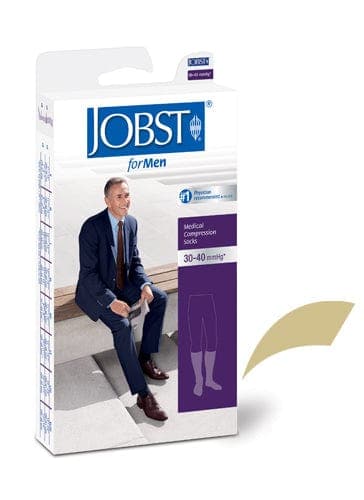 Complete Medical Stockings BSN Med-Beiersdorf Jobst Jobst for Men 30-40 Knee-Hi Khaki Small