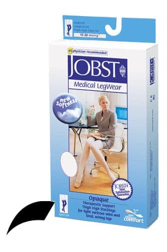 Complete Medical Stockings BSN Med-Beiersdorf Jobst Jobst Opaque Thigh-Hi 15-20 Black Large Open Toe