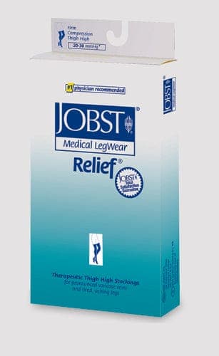 Complete Medical Stockings BSN Med-Beiersdorf Jobst Jobst Relief 20-30 Thigh C/T Beige Medium  Silicone Band