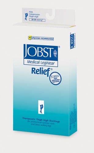 Complete Medical Stockings BSN Med-Beiersdorf Jobst Jobst Relief  20-30 Thigh-Hi Beige Large Closed-toe