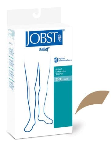 Complete Medical Stockings BSN Med-Beiersdorf Jobst Jobst Relief 20-30 Thigh-Hi Open Toe Beige Large