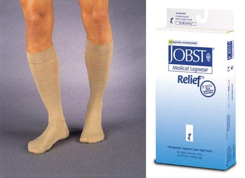 Complete Medical Stockings BSN Med-Beiersdorf Jobst Jobst Relief K/H CT 15-20 mmHg Beige  Large