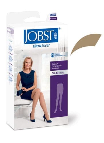 Complete Medical Stockings BSN Med-Beiersdorf Jobst Jobst Ultrasheer 30-40 mmHg Pantyhose Honey Large