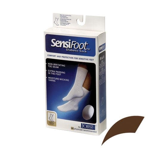 Complete Medical Diabetes Care BSN Med-Beiersdorf Jobst Sensifoot 8-15 Crew Diabetic Socks Large Brown