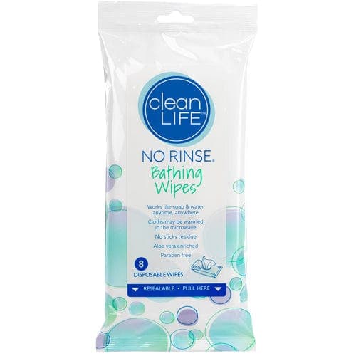 Complete Medical Bath Care Clean Life Products No Rinse Bathing Wipes Retail Package  Pk/8