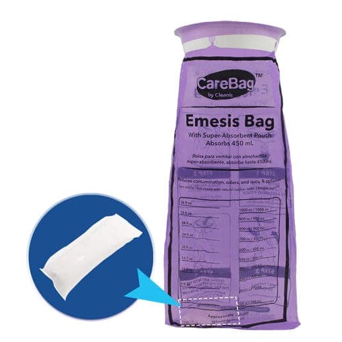 Complete Medical Aids to Daily Living Cleanis CareBag Emesis Bag w/Super Absorbent Pad  Bx/20