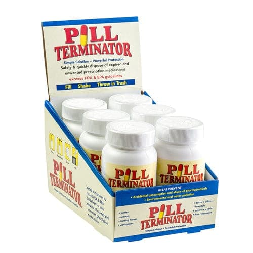 Complete Medical Aids to Daily Living Combined Distributors Pill Terminator Countertop Display Contains 6 Bottles