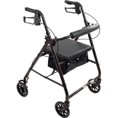 Complete Medical Mobility Products Compass Health Aluminum Rollator w/Loop Brake Black  4-Wheel